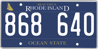 RI license plate 868640