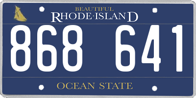 RI license plate 868641