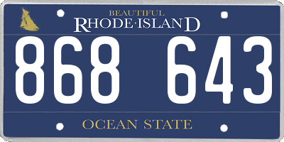 RI license plate 868643
