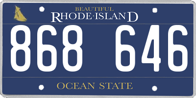 RI license plate 868646
