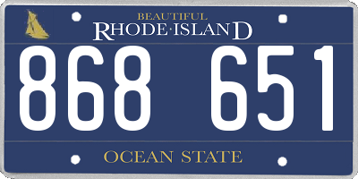 RI license plate 868651