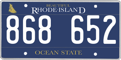 RI license plate 868652