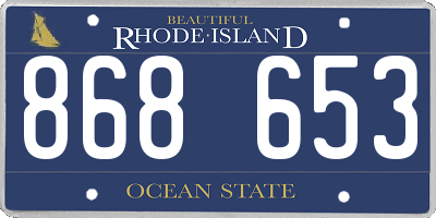 RI license plate 868653
