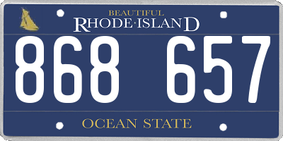 RI license plate 868657