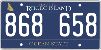 RI license plate 868658