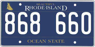 RI license plate 868660