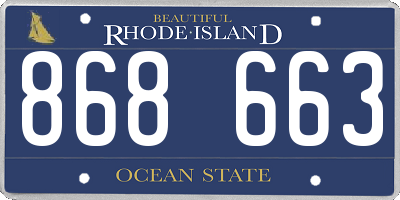 RI license plate 868663