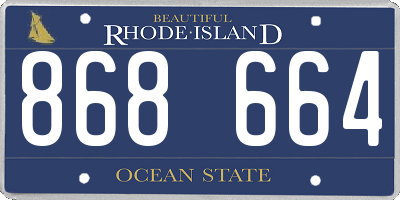 RI license plate 868664