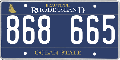 RI license plate 868665