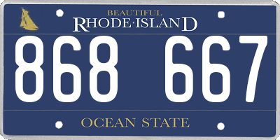 RI license plate 868667