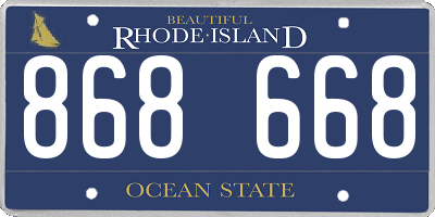 RI license plate 868668