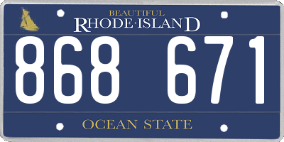 RI license plate 868671