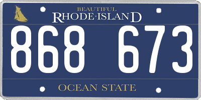 RI license plate 868673