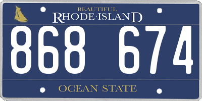 RI license plate 868674
