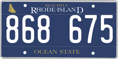 RI license plate 868675