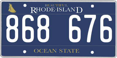 RI license plate 868676
