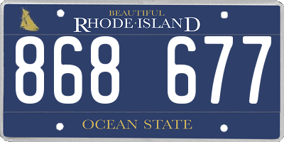 RI license plate 868677
