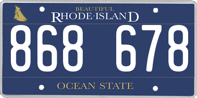 RI license plate 868678