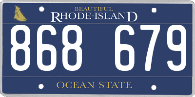 RI license plate 868679