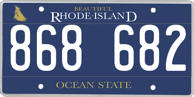 RI license plate 868682