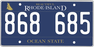 RI license plate 868685