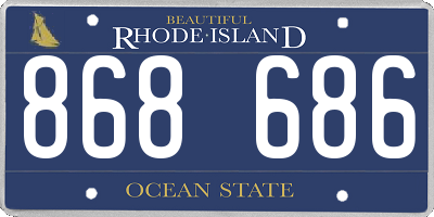 RI license plate 868686