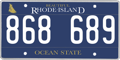 RI license plate 868689