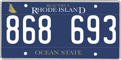 RI license plate 868693