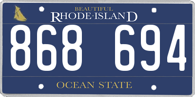 RI license plate 868694