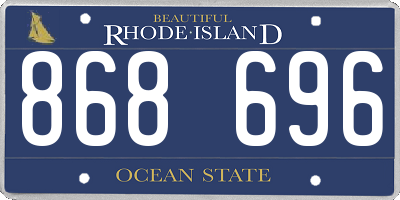 RI license plate 868696