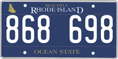 RI license plate 868698