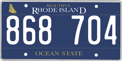 RI license plate 868704