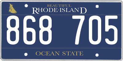 RI license plate 868705