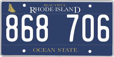 RI license plate 868706