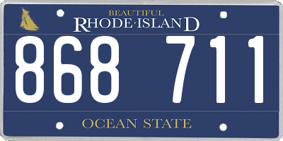 RI license plate 868711