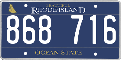 RI license plate 868716