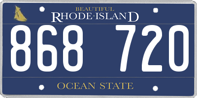 RI license plate 868720