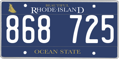 RI license plate 868725