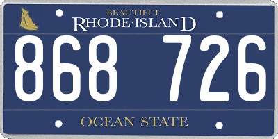 RI license plate 868726
