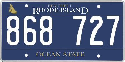 RI license plate 868727
