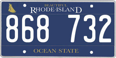 RI license plate 868732