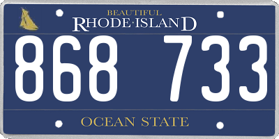 RI license plate 868733