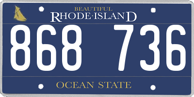 RI license plate 868736