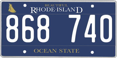 RI license plate 868740