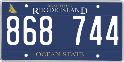 RI license plate 868744