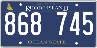 RI license plate 868745