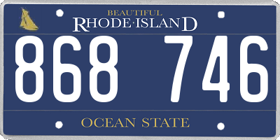 RI license plate 868746