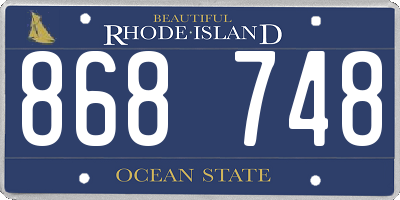 RI license plate 868748