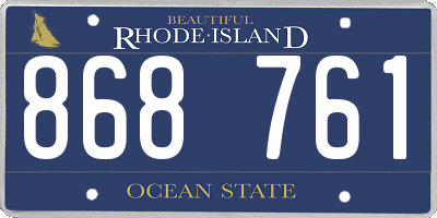RI license plate 868761