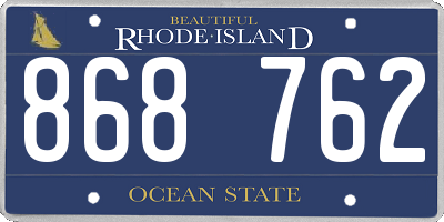 RI license plate 868762